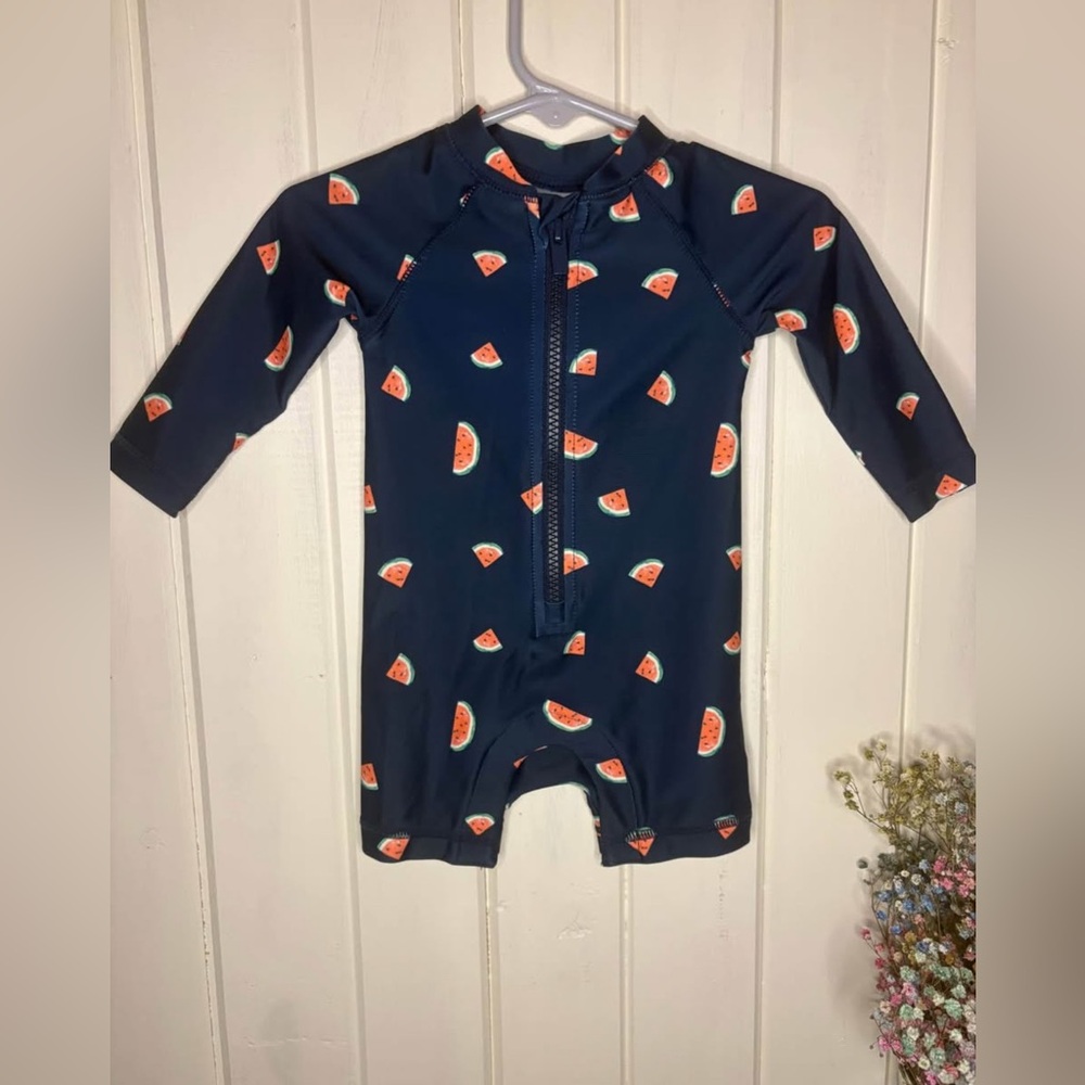 Baby watermelon zip up swimsuit